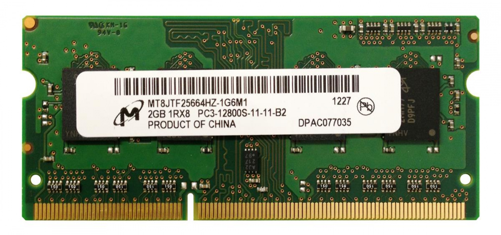 SO-DIMM 2GB/1600 DDR3 Micron (MT8JTF25664HZ-1G6M1) | ARAGO