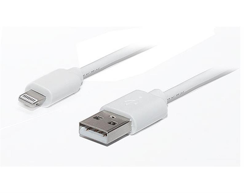 Кабель REAL-EL USB - Lightning (M/M), 1 м, білий (EL123500033) | ARAGO