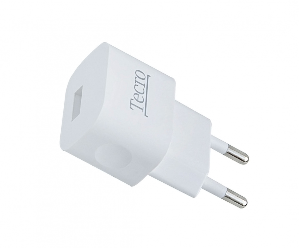 Мережевий зарядний пристрій Tecro (1xUSB, 1A) White (TR-CHG01-WT) | ARAGO