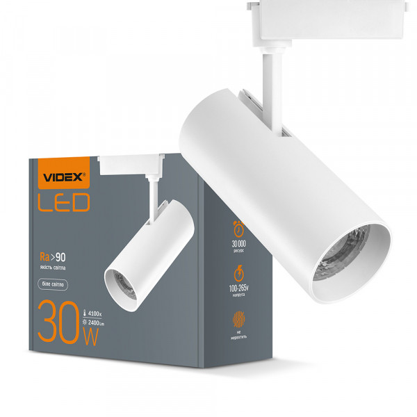 картинка LED світильник трековий VIDEX 30W 4100K білий от магазина Компания+