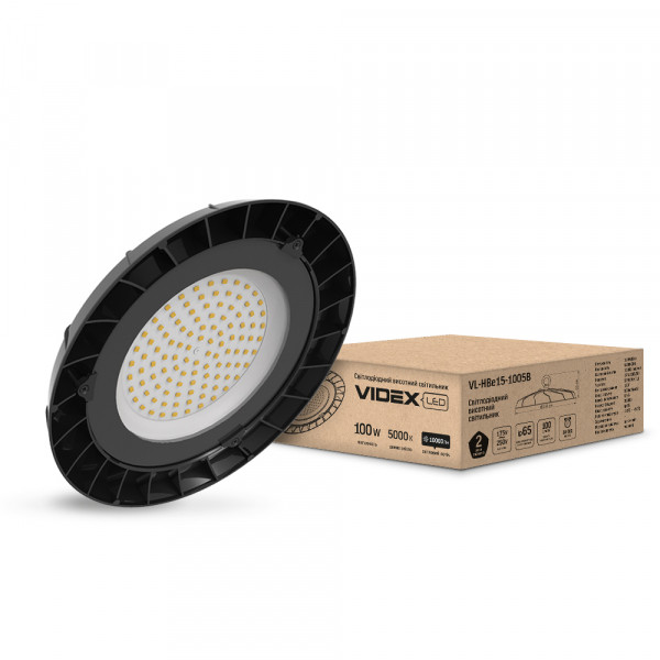 картинка LED світильник висотний ХайБей VIDEX 100W 5000K чорний от магазина Компания+