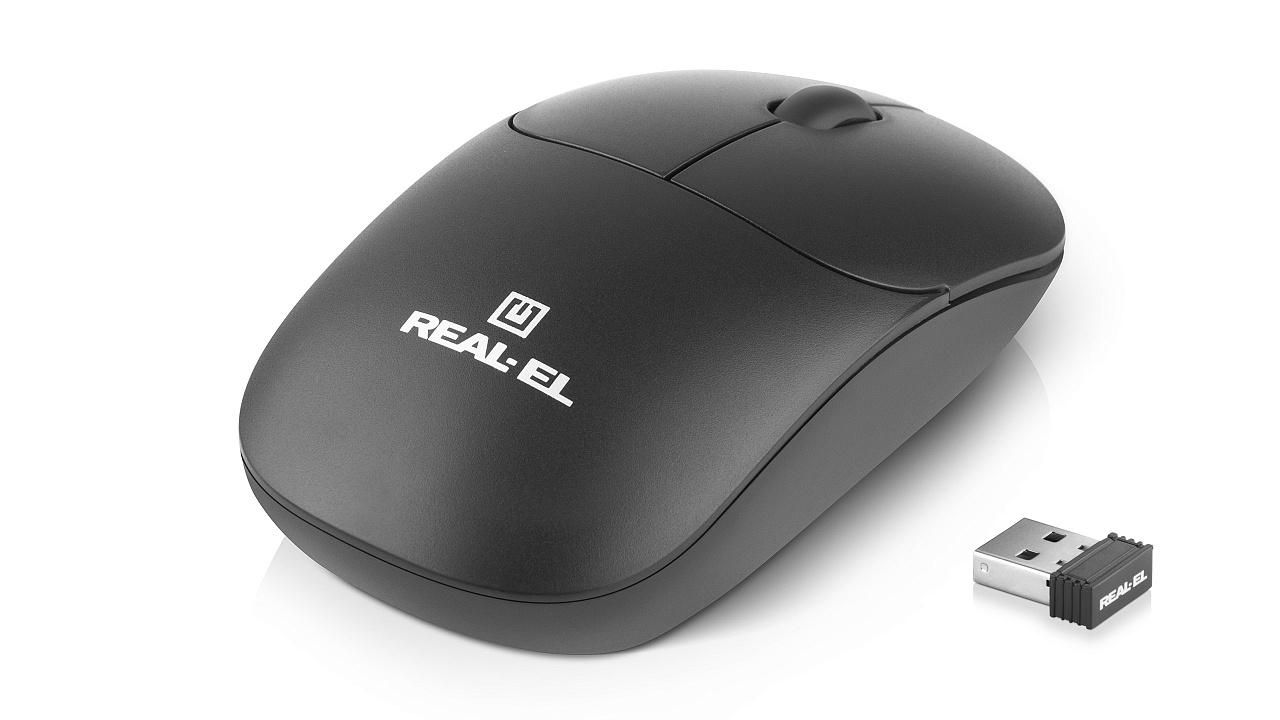 Миша бездротова REAL-EL RM-311 W Black | ARAGO