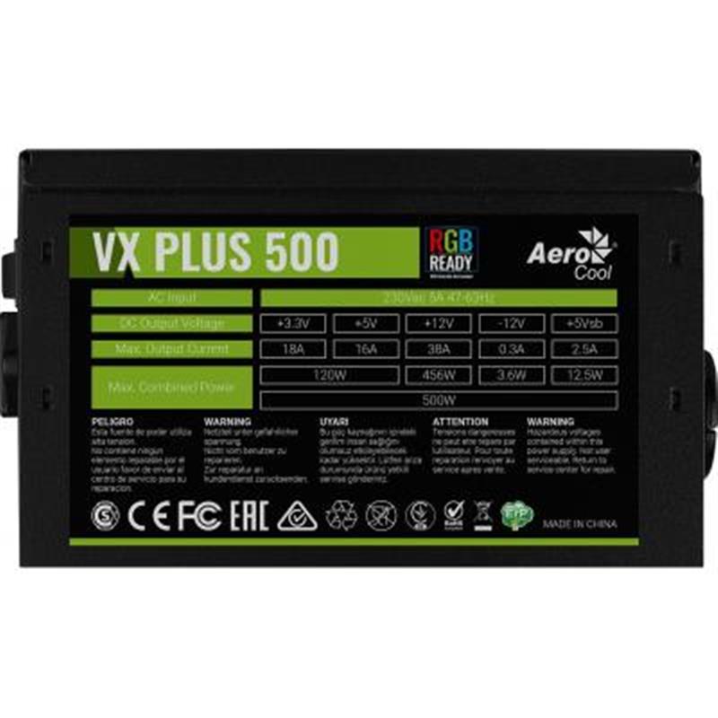 Блок питания Aerocool VX Plus 500 RGB 500W | ARAGO