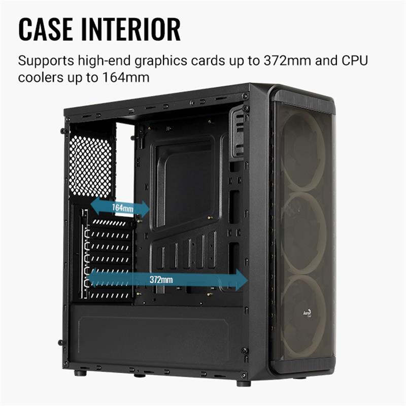 Корпус AEROCOOL SI-5200 RGB BG Black без БП | ARAGO
