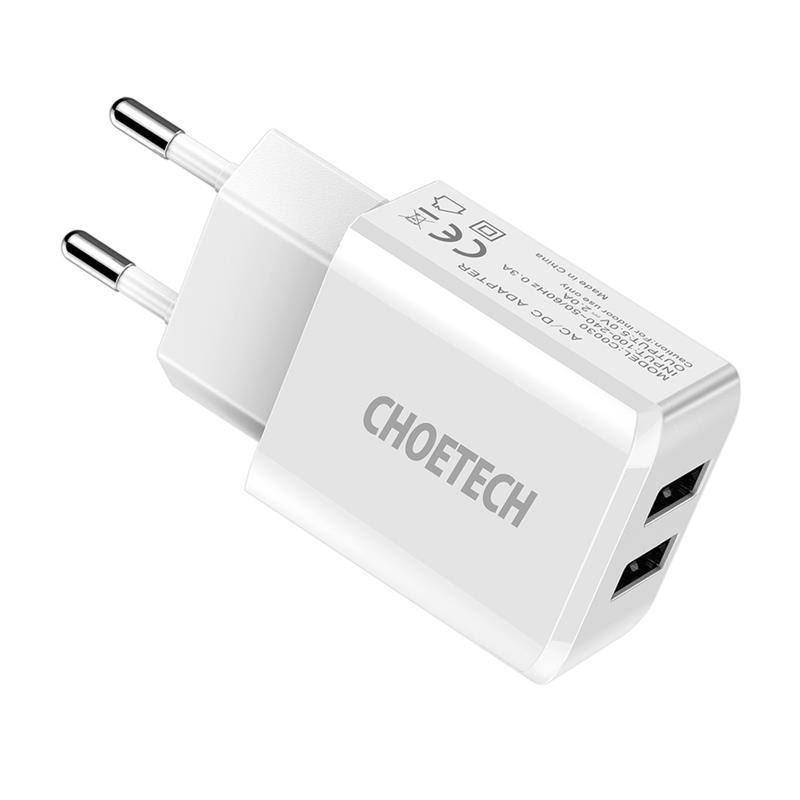 Мережевий зарядний пристрій Choetech (2USBх2A) White (C0030) | ARAGO