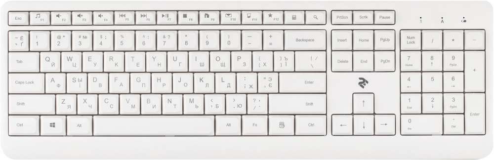 Клавіатура бездротова 2E KS220 WL Ukr White (2E-KS220WW) | ARAGO