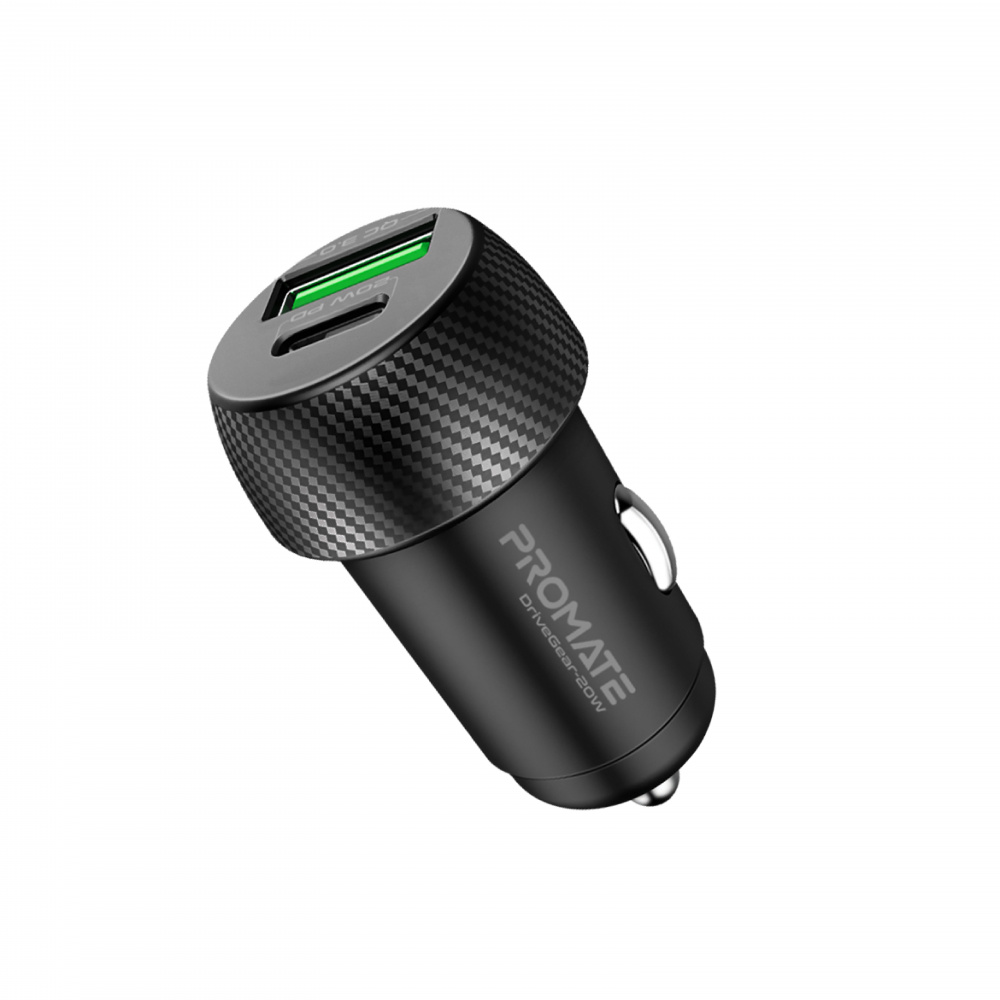 Автомобільний зарядний пристрій Promate DriveGear-20W Black | ARAGO