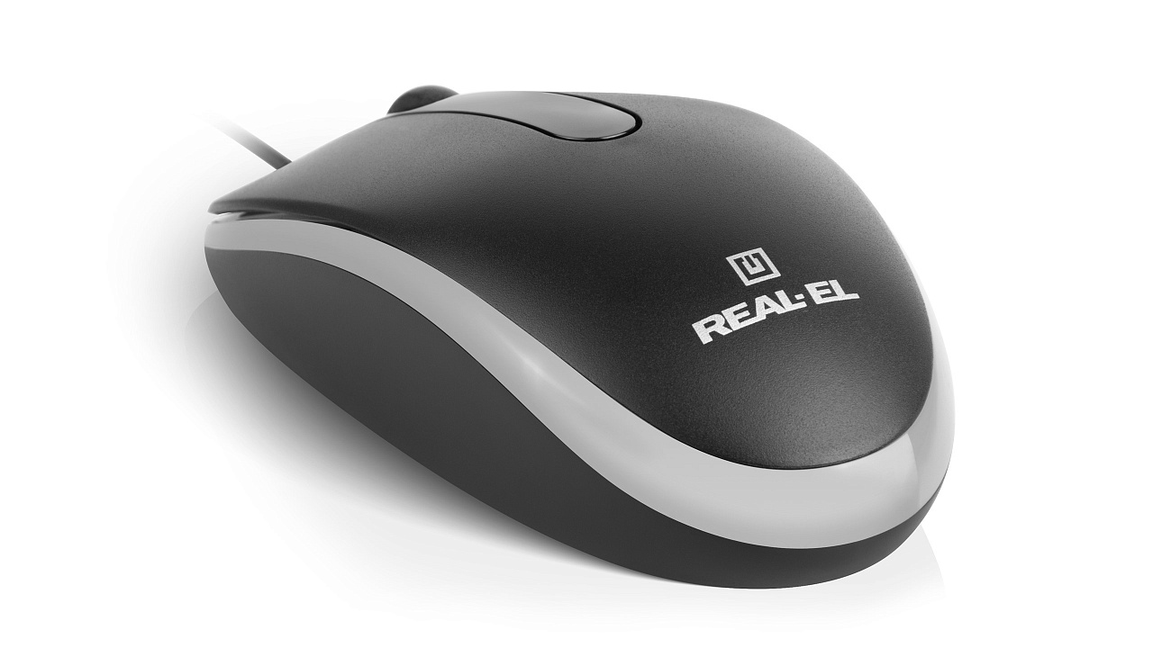 Миша REAL-EL RM-215 Black (EL123200037) | ARAGO