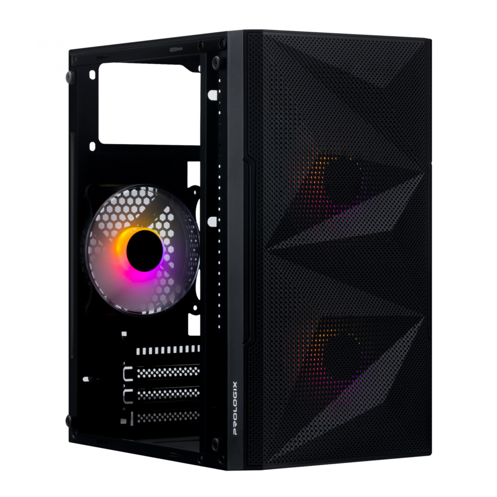 Корпус Prologix E113 Tempered Glass&Mesh Black | ARAGO