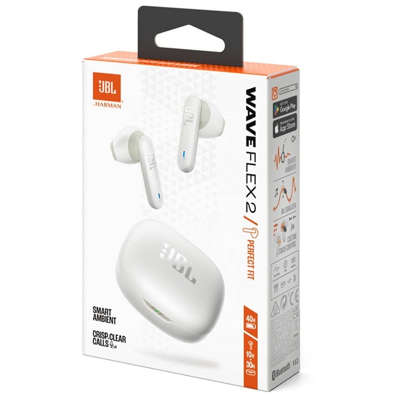 Bluetooth-гарнітура JBL Wave Flex 2 White (JBLWFLEX2WHT) | ARAGO