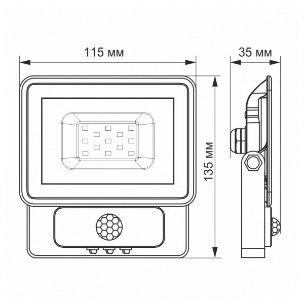 картинка LED прожектор VIDEX Fe 10W 5000K Сенсорний от магазина Компания+