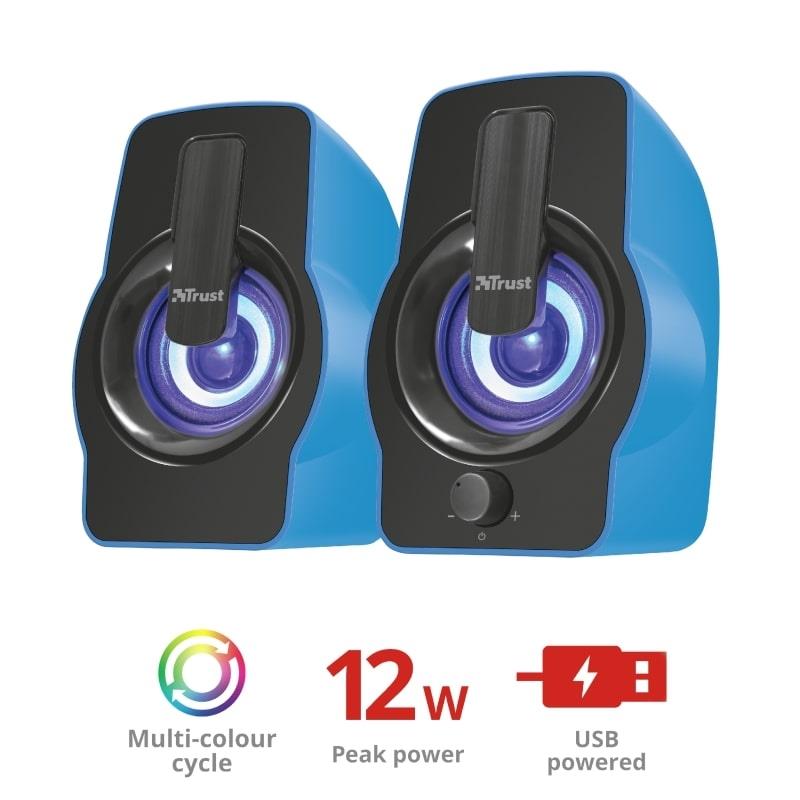 Акустическая система Trust 2.0 Gemi RGB Blue (22978) | ARAGO
