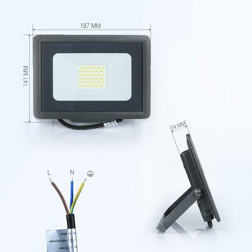 картинка Світлодіодний прожектор Biom, 30W, LED, 2700Lm, 6200K от магазина Компания+