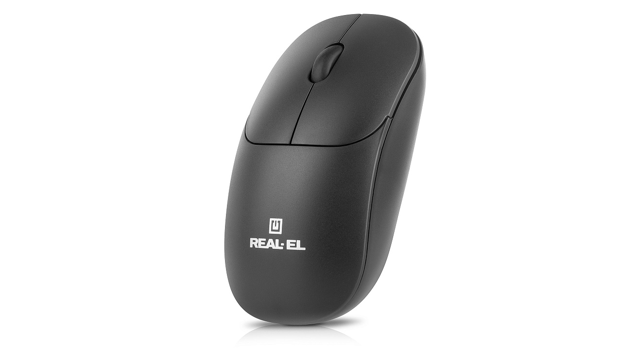 Миша бездротова REAL-EL RM-313 W Black | ARAGO