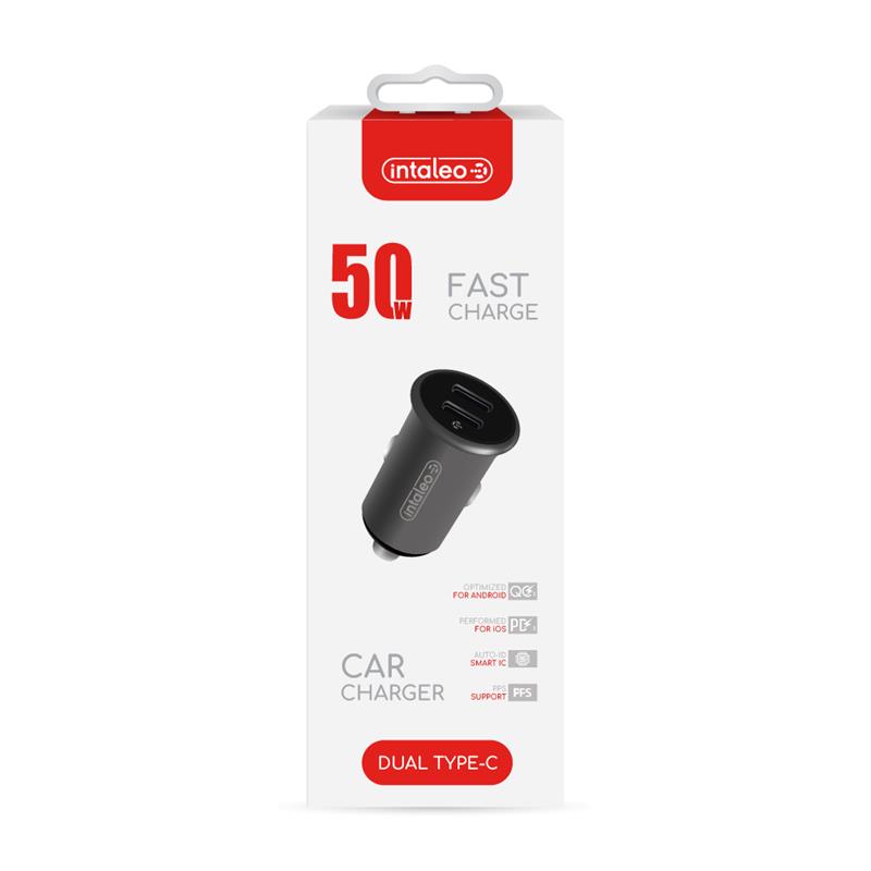Автомобільний зарядний пристрій Intaleo CCGQPD250 (2USB, 3A) Grey (1283126559518) | ARAGO