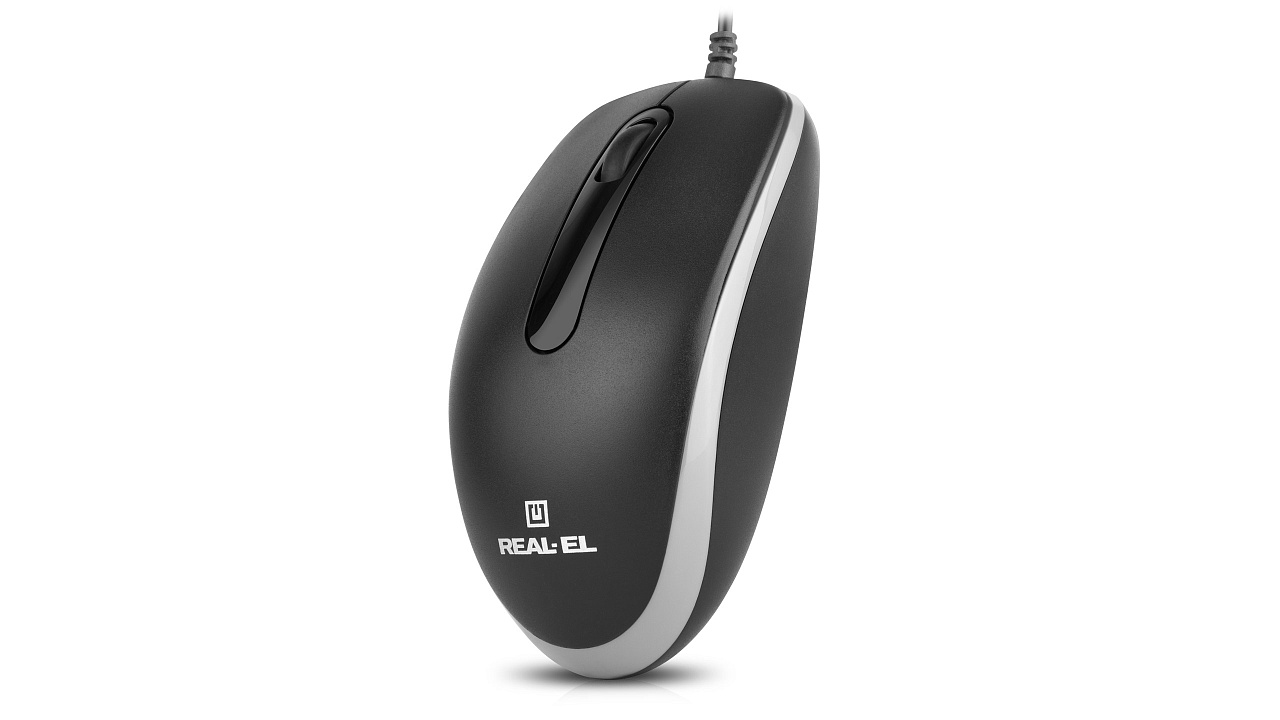 Миша REAL-EL RM-215 Black (EL123200037) | ARAGO