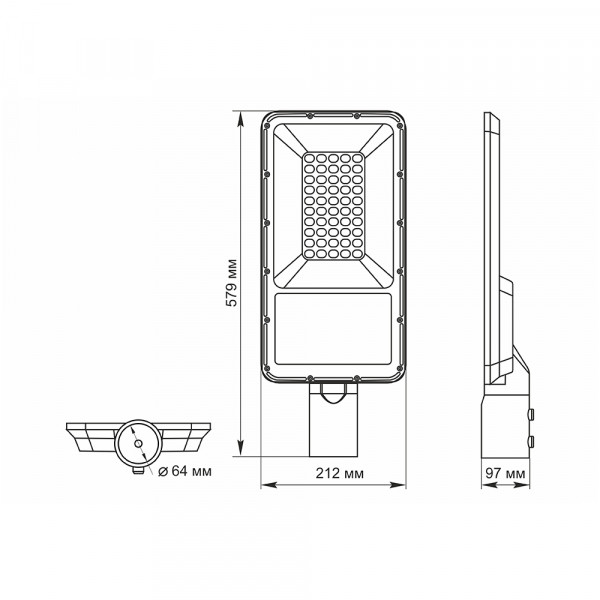 картинка LED вуличний ліхтар автономний VIDEX  40W 5000K от магазина Компания+