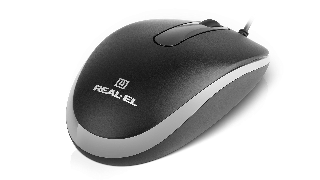 Миша REAL-EL RM-215 Black (EL123200037) | ARAGO