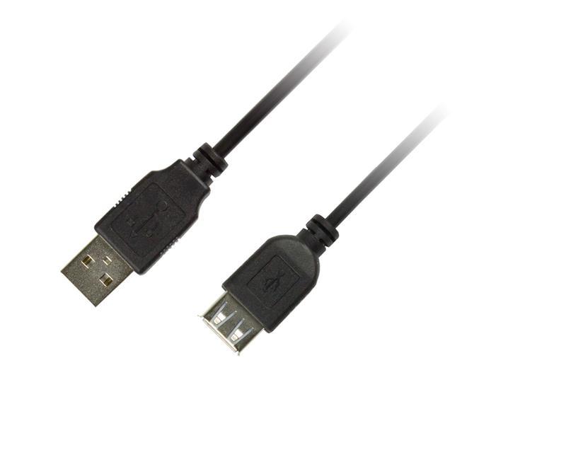 Кабель Piko USB - USB V 2.0 (M/F), 3 м, Black (1283126474118) | ARAGO
