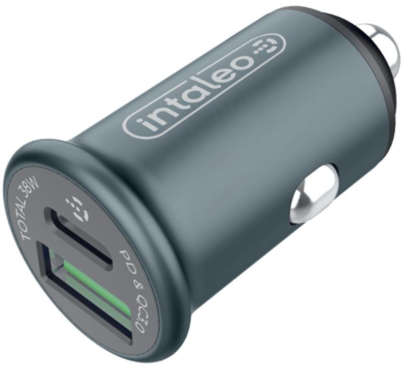Автомобільний зарядний пристрій Intaleo CCGQPD238 (2USB, 3A) Grey (1283126509971) | ARAGO