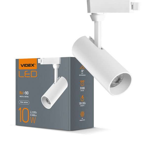 картинка LED світильник трековий VIDEX 10W 4100K білий от магазина Компания+