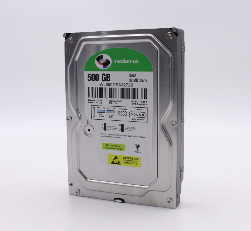 HDD 3.5" SATA  500GB Mediamax 7200rpm 32MB (WL500GSA3272B) Refurbished | ARAGO