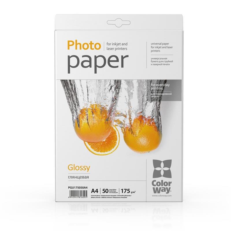 Фотобумага CW глянцевая универсальная 175г/м2 A4 50л (PGU175050A4) | ARAGO