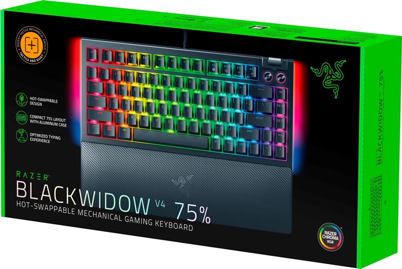 Клавіатура Razer BlackWidow V4 75% Black (RZ03-05000100-R3M1) | ARAGO