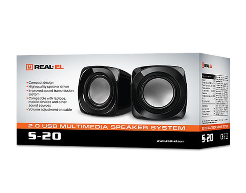 Акустическая система REAL-EL S-20 Black | ARAGO