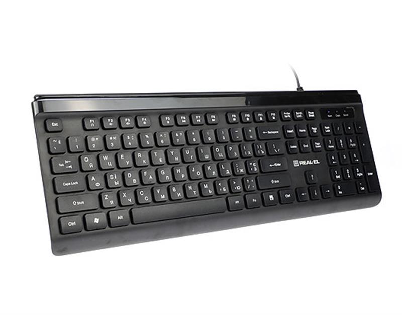 Клавіатура REAL-EL Comfort 7085 Ukr Black | ARAGO
