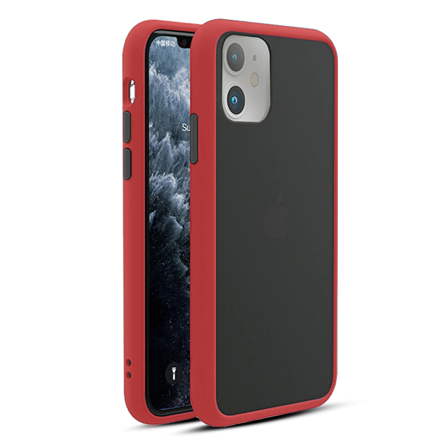 Силикон MATT CASE iPhone 11 with glass красный | ARAGO