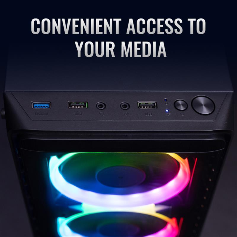 Корпус AEROCOOL SI-5200 RGB BG Black без БП | ARAGO