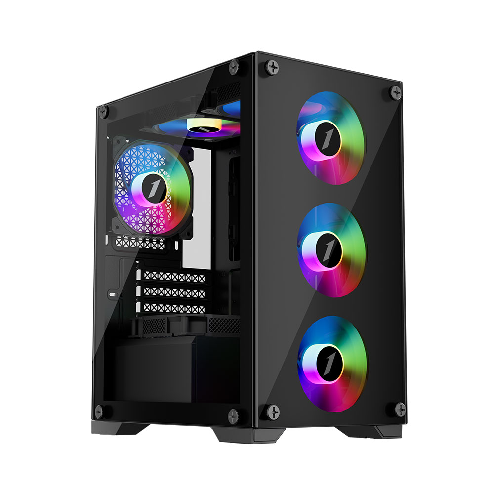 Корпус 1stPlayer X2-M-4F1 Black без БЖ | ARAGO