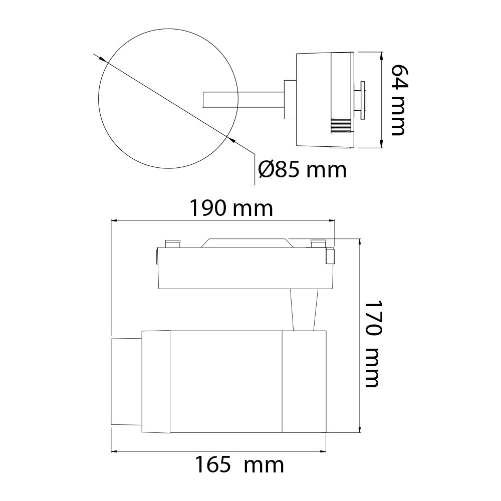 картинка LED Светильник Трековый HOROZ MONACO 30W, 2250Lm, 4200K, Черный от магазина Компания+