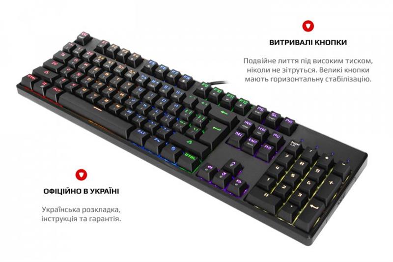 Клавіатура Motospeed CK107 Outemu Red RGB Black (mtk96mr) | ARAGO