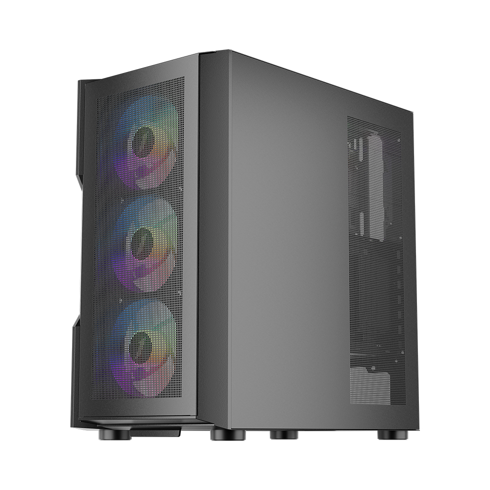 Корпус 1stPlayer T7-P-4F2(AP) Black без БЖ | ARAGO