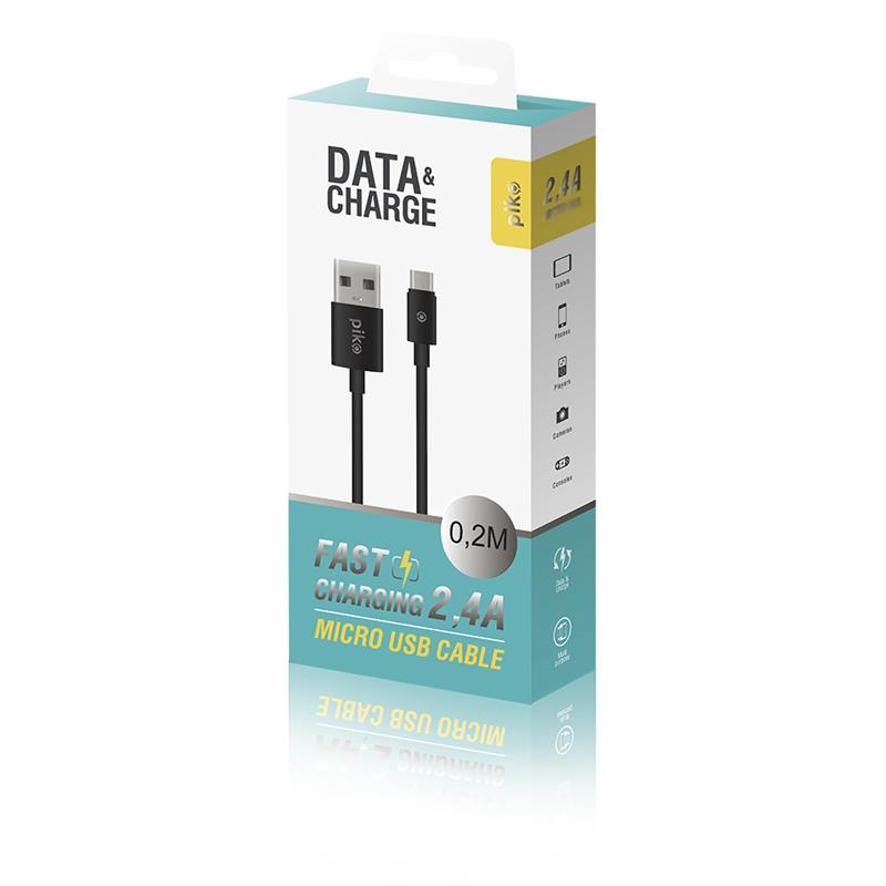Кабель Piko CB-UM10 USB - micro USB (M/M), 0.2 м, Black (1283126493874) | ARAGO
