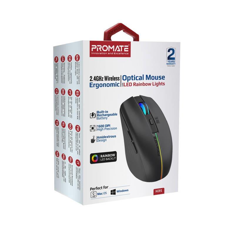 Миша бездротова Promate Kitt Black | ARAGO
