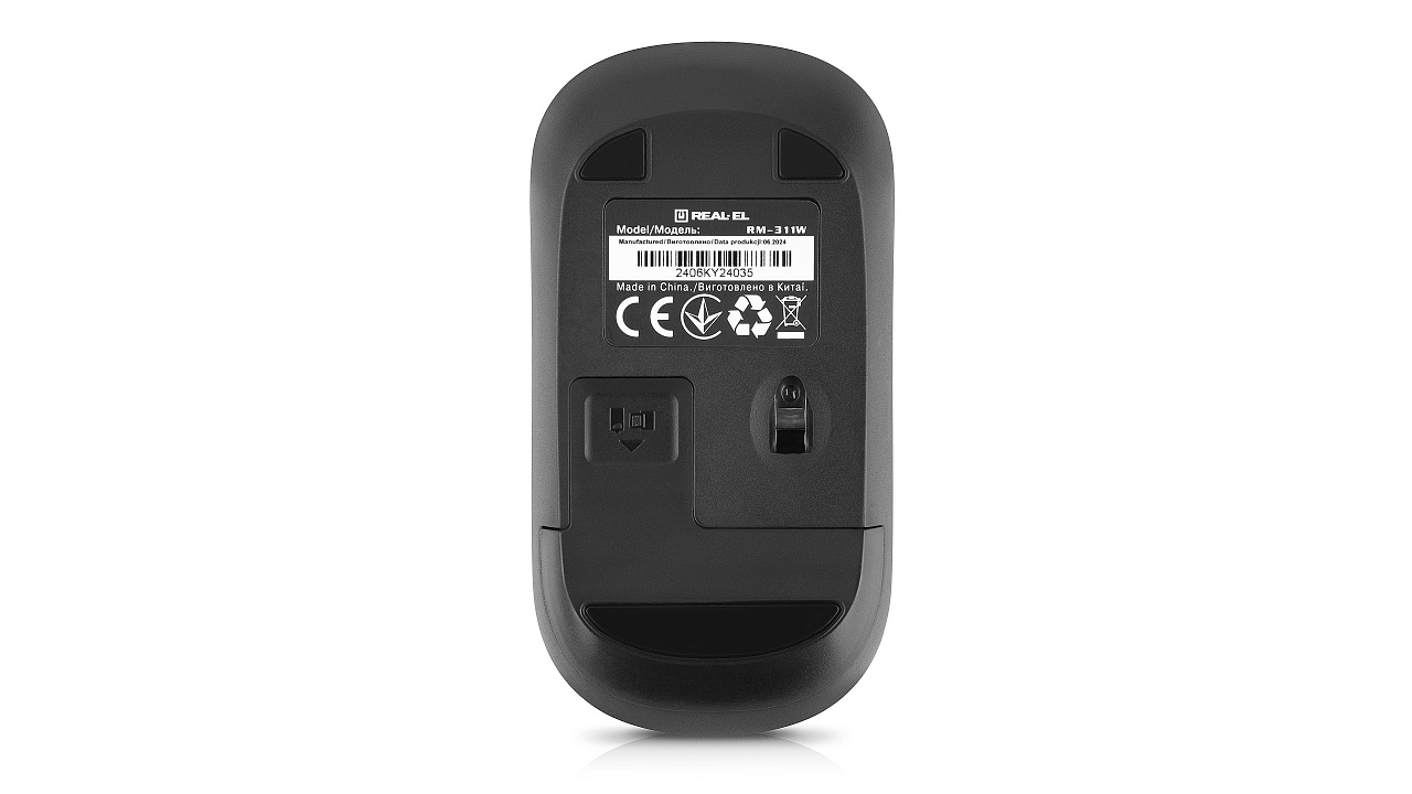 Миша бездротова REAL-EL RM-311 W Black | ARAGO