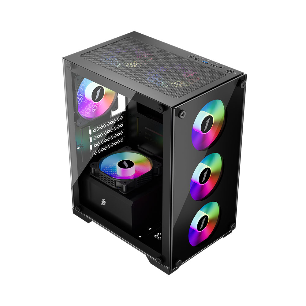 Корпус 1stPlayer X2-M-4F2(AP) Black без БЖ | ARAGO