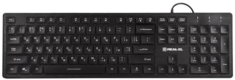 Клавіатура REAL-EL Comfort 7070 Ukr Black | ARAGO