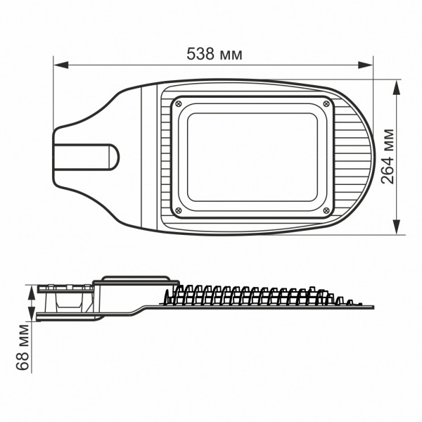 картинка LED вуличний ліхтар VIDEX  100W 5000K  Сірий от магазина Компания+