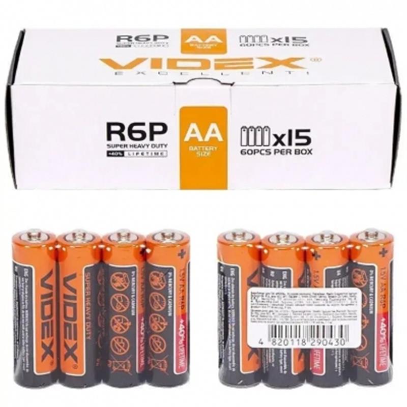 Батарейка Videx AA/R6P 60шт | ARAGO