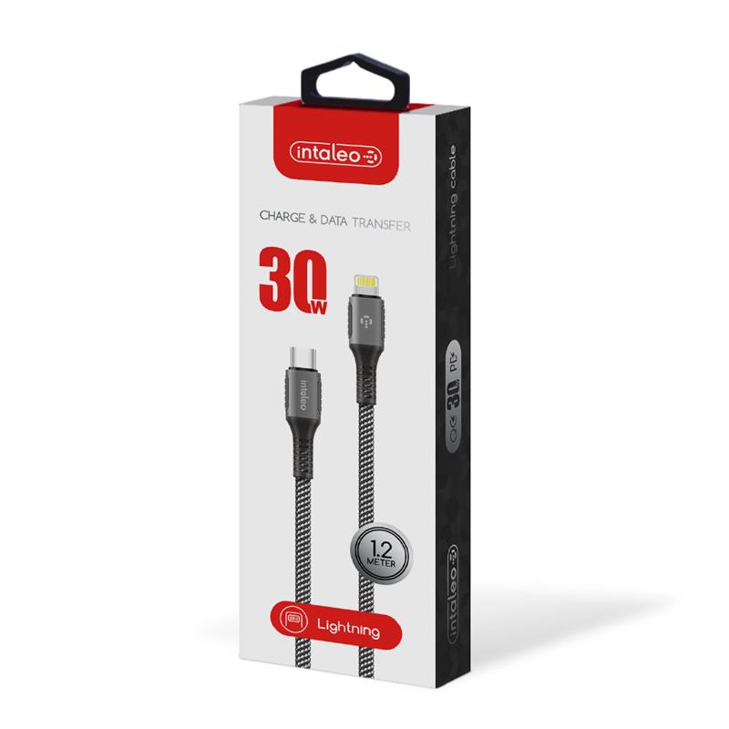 Кабель Intaleo CBGPD30WTL1 USB Type-C - Lightning (M/M), 1.2 м, Grey (1283126518089) | ARAGO