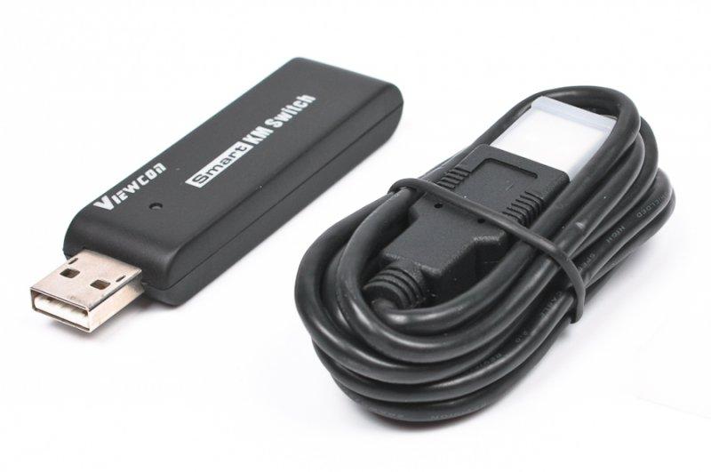 Адаптер-перемикач Viewcon VE679 Smart KM Switch, USB - mini USB (M/F), Black, 1.5 м | ARAGO