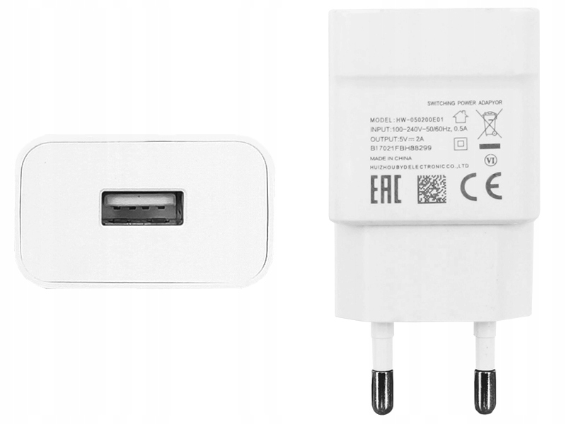 Мережевий зарядний пристрій Huawei T31 (1USB, 2А) White (HW-050200E01) | ARAGO