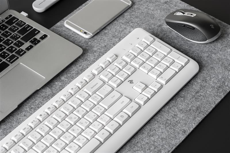 Клавіатура бездротова 2E KS220 WL Ukr White (2E-KS220WW) | ARAGO