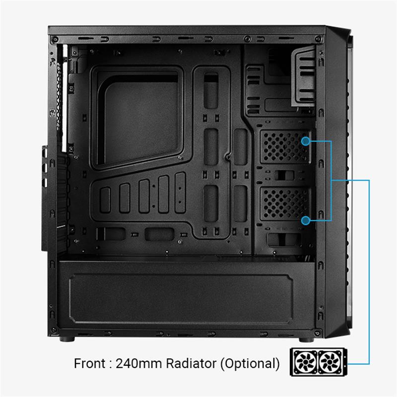 Корпус AEROCOOL SI-5200 RGB BG Black без БП | ARAGO