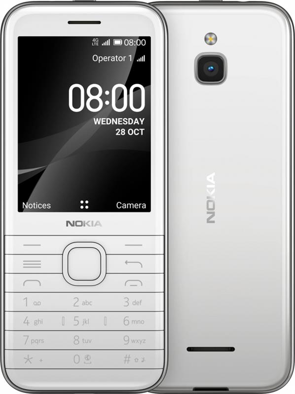 Мобильный телефон Nokia 8000 4G Dual Sim White | ARAGO