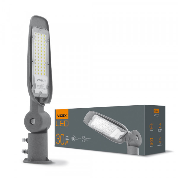 картинка LED вуличний ліхтар VIDEX (поворотний) 30W 5000K Сірий от магазина Компания+